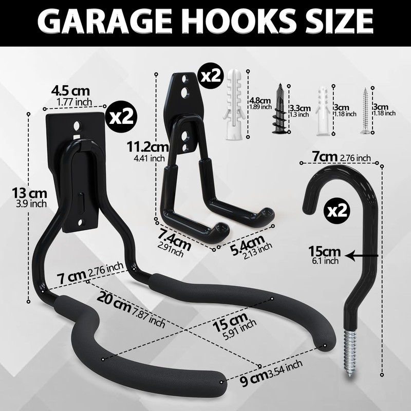 3-H Weed Eater Hanger 2 Pack,2 Garden Hose Holder,2 Screw