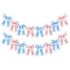 2 Strings of 16PCS Baby Pink&Baby Blue Bow Garland Banner