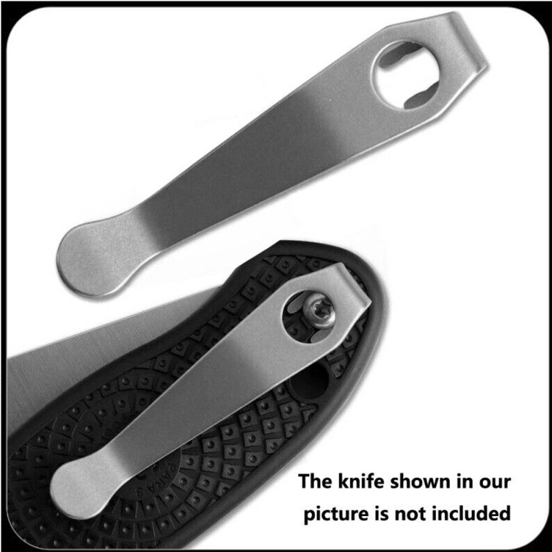 Unbranded 2PCS Titanium Deep Carry Wire Clip Stonewash Fits Spyderco