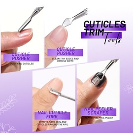 Fandamei Kit Para El Cuidado De Las Uñas, Limas Y Pulidores De Uñas, Kit De Herramientas Para Cutículas, Herramientas Para Manicura, Juego De Limas Pa