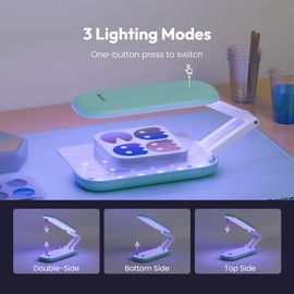 Resiners Double-Sided UV Resin Light, UV Light for Resin Curing, Foldable UV Lamp, Wireless & Rechargeable Blacklight Ultraviolet LED, Craft Supplies Tools for Resin Molds, Jewelry Making (Patent)