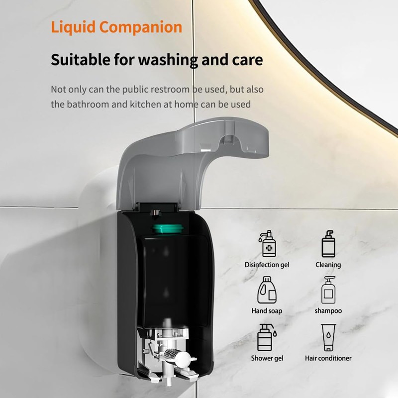 Foaming Hand Soap Dispenser, 35oz (1000ml) Manual Refillable Wall Mount