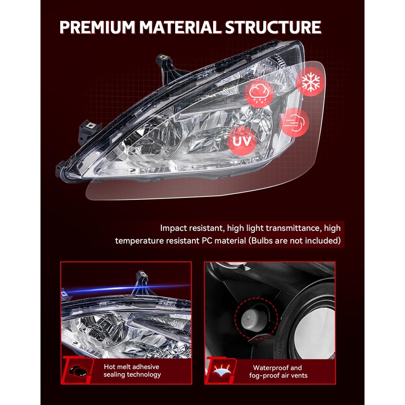 Torchbeam Headlights Assembly Compatible with 2003 2004 2005 2006 2007