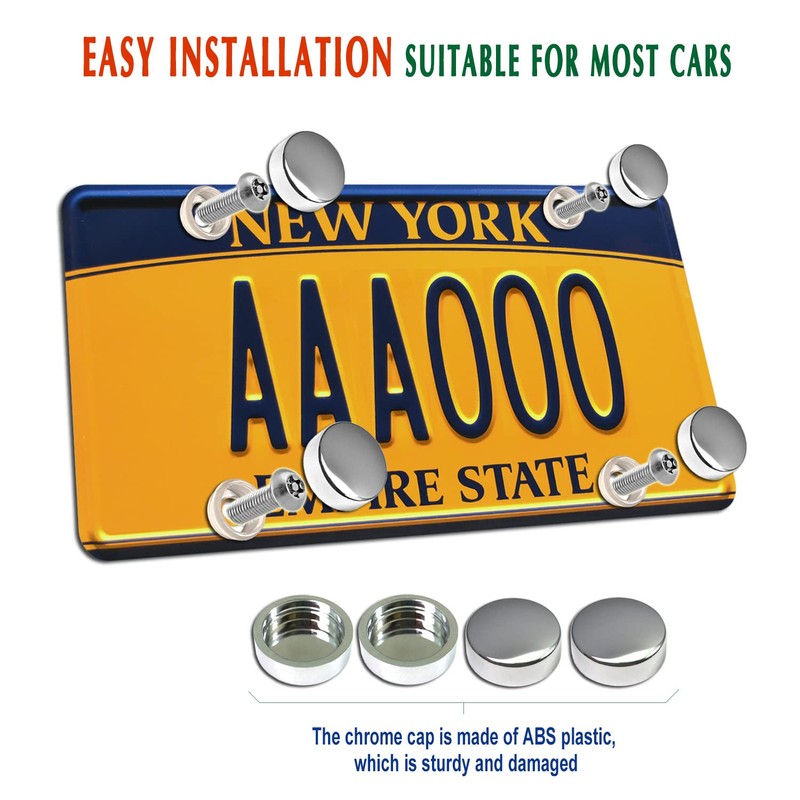 BGGTMO License Plate Screws Anti Theft -1/4 M6 Security License