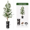 Artificial Tree in Black and White Leaf Pattern Planter, Fake