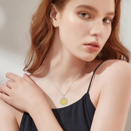 LWXIE Diamond Sun Necklace for Women 925 Sterling Silver Sun Pendant Necklace Diamond Jewelry Gifts for Women Wife Girlfriend