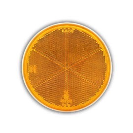 MFC PRO 2Pcs 4.2 Inch Round Warning Reflectors for Car Truck Bike Boat Dock Trailer Van Lorry Bus Caravan (Yellow, 108MM /Adhesive)