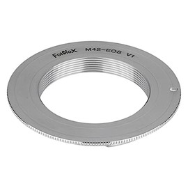 Fotodiox Pro Chrome (Type 1) Lens Mount Adapter, M42 (42mm x1 Thread Screw) Lens to Canon EOS Adapter, for Canon EOS 1D, 1DS, Mark II, III, IV, 1DC, 1DX, D30, D60, 10D, 20D, 20DA, 30D, 40D, 50D, 60D, 60DA, 5D, Mark II, Mark III, 7D, Rebel XT, XTi, XSi, T