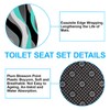 4Pcs Turquoise Shower Curtain Sets with Non-Slip Rugs, Toilet Lid