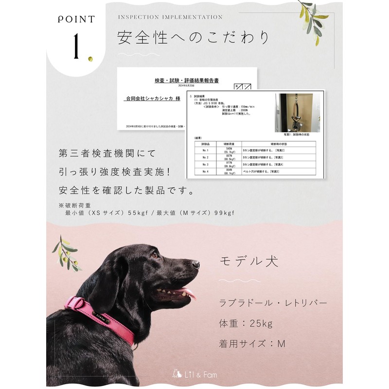 Lil&Fam Dog Collar Basic (Latte Beige, S)