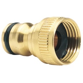 Draper 36197 Brass Garden Hose Tap Connector, 1/2", Gold