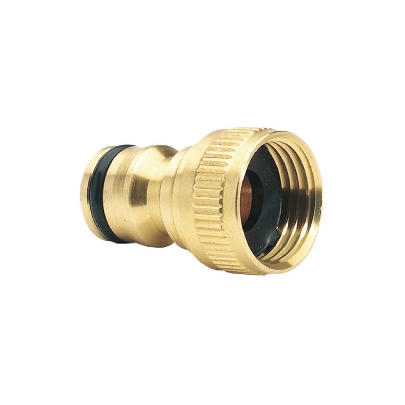Draper 36197 Brass Garden Hose Tap Connector, 1/2", Gold