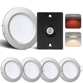 camperxlite RV 3” Recessed Puck Light Kit, 12V Bi-Color LED Downlight Full Aluminum for Boat Camper Van Trailer Motorhome, 3W CRI90+ Dual Color (12V Dimmer Included)