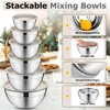 Stainless Steel Mixing Bowl Set of 6, P&P CHEF Nesting