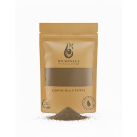 Ground Black Pepper (100g) - Premium Quality, Natural, Non-GMO, Vegan, No Additives or Preservatives | Originals | 100g - Perfect for Seasoning and Cooking