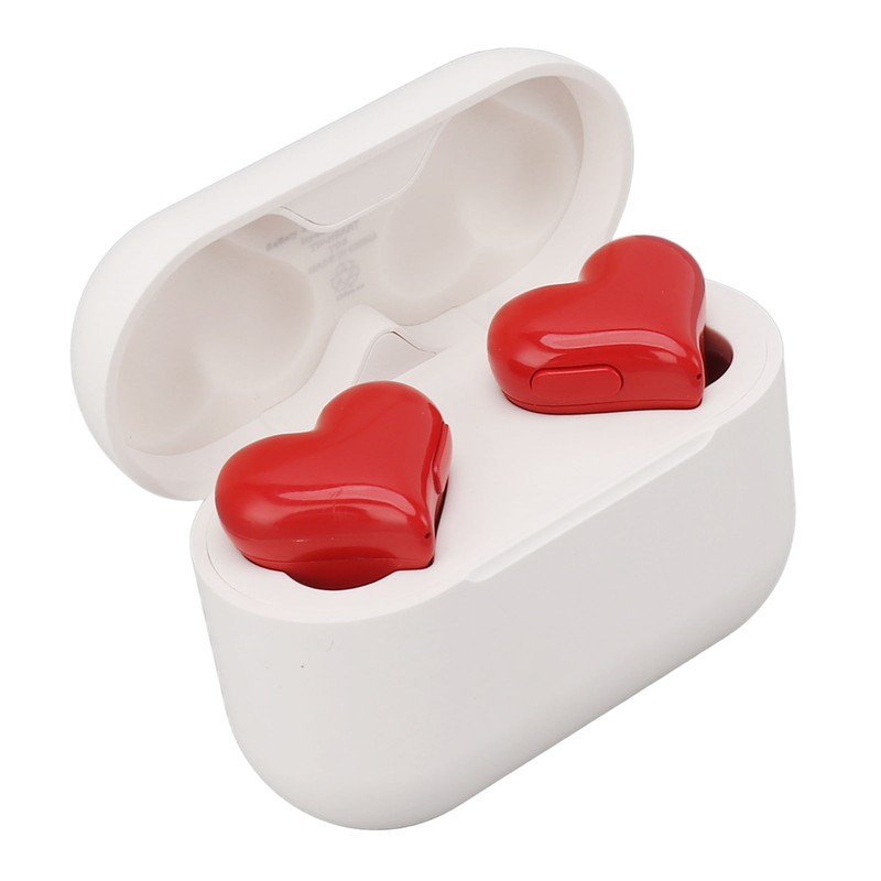 Wireless Earbuds Stylish Cute Heart Shaped Noise Cancelling HiFi Stereo