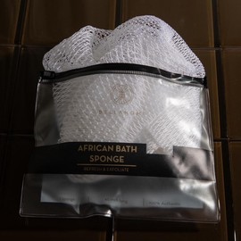 Bellanomi African Exfoliating Net Sponge, Ethically Sourced from Nigeria Bath Sponge Smooth Skin Bath Sponge Shower:_White