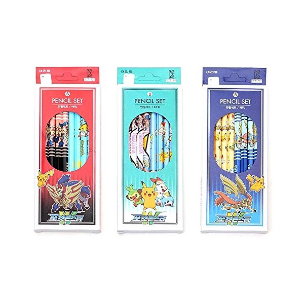 [8-in-1] Pikachu W B Lead Wooden Pencil Set (Random 1 Pack)