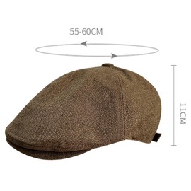 Opreng Summer Knitted Thin Beret Hat Linen Newsboy Cap Unisex Vintage Flat Ivy Breathable, Black, One Size