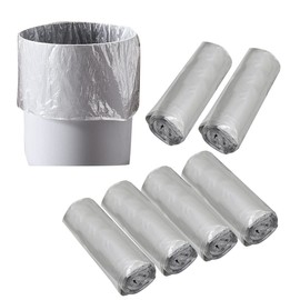 4 Gallon Bathroom Trash Bags,6 Rolls 120pcs Small Trash Garbage Bags, Disposable Trash Bags for Office, Bathroom Wastebasket Waste Bin (Silver 120 Count)