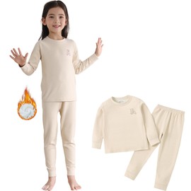 LIHYL Ropa Termica para Nino,Conjunto de Ropa Interior térmica para Niña con Ingredientes Lana y Seda,Suave y no se decolora (Amarillo, 4-6 Años)