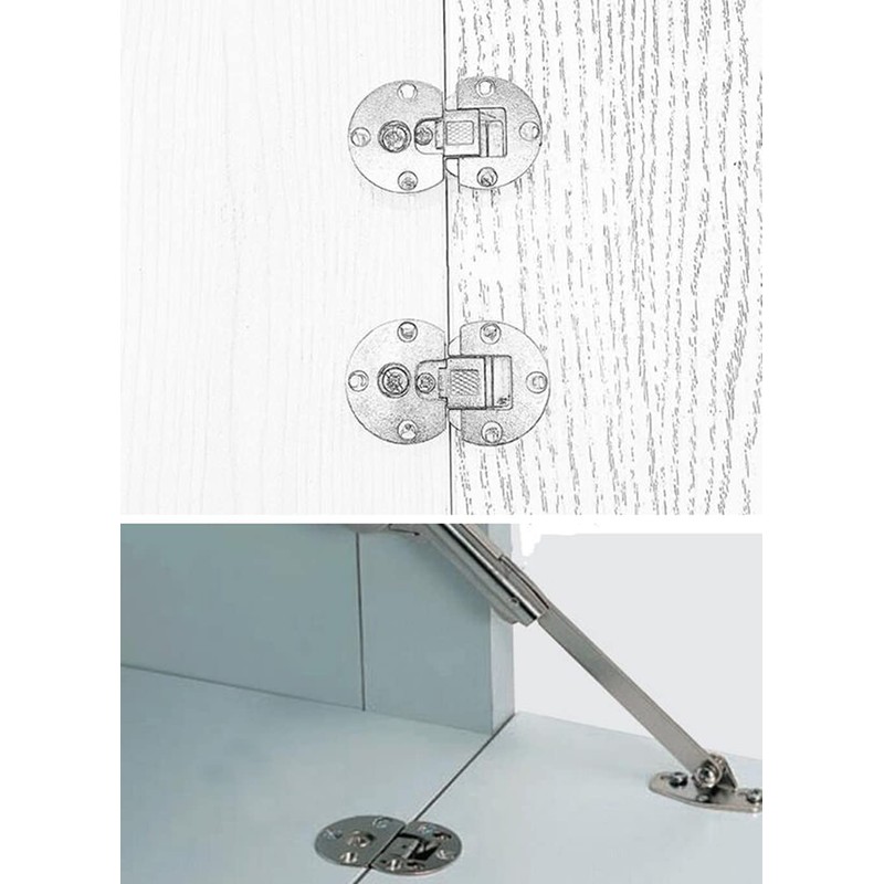 WANLIAN 2 Pieces-90 Degree Page Turning Axis Adjustable Cabinet Door