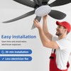 RIENAZA Ceiling Fans with Lights, 42 Inch Low Profile Ceiling
