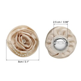 PATIKIL Fabric Flower Brooches Pearl Vintage Silk Flower Brooches Elegant Floral Pins for Women Hat Dress Shirt Tie Corsage, Beige