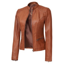 Decrum Leather Moto Jacket Women - Leather Jackets For Women | [1300174] N-185, L