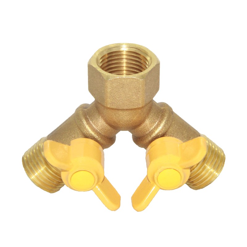 Joywayus 3 Way Split Brass Shut Off Ball Valve Fitting
