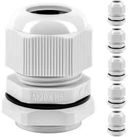 Gorffy Kabelverschraubung Set, Gorffy 6 Stck IP68 Kabeldurchfhrung Wasserdicht M20, Kabelverschraubungen fr Outdoor Garten Schaltkasten Abzweigkasten, Kunststoff Nylon Kabeldurchfhrungen