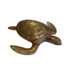 4" Antiqued Solid Brass Sea Turtle Paperweight, Sea Turtle Figurine
