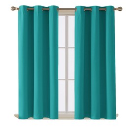 Deconovo Blackout Curtains Turquoise Thermal Insulated Heat Cold Noise Reducing Set of 2 Window Drapes for Adults Kids Boy Girl Teen Bedroom Living Room Kitchen and Office 2 Panels 42x45 in, Turquoise
