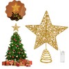 Gold Christmas Tree Topper Star Led,Hollow Glitter Sparkling christmas tree