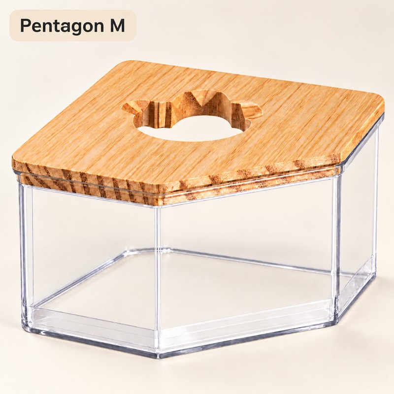 Transparent Hamster Sand Bath Box for Small Pets – Clear
