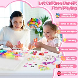 URMYWO 2500+ Loom Bands Set, 30 Colours Colourful Rubber Bands Kit for Bracelets, Bracelets DIY Children, Loom Rubber Bands Kit for Children Girls