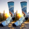 Krumba Men Light Hiking Socks: Wool Breathable Moisture Wicking Printed