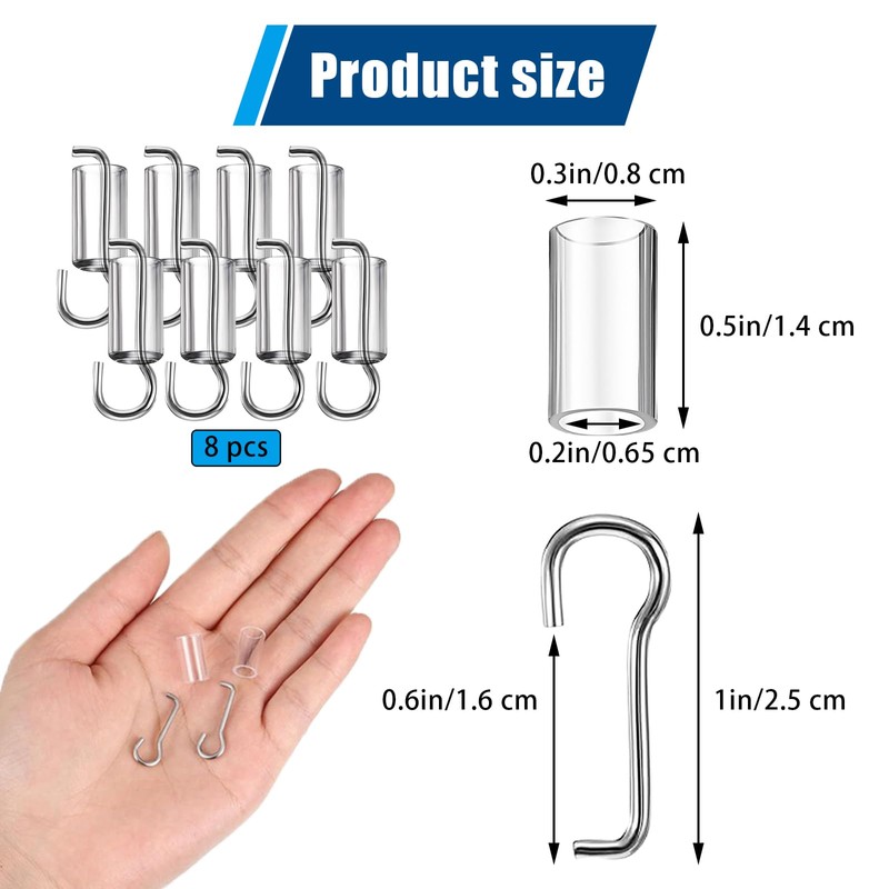 Sgphrzlt 8 Set Blind Wand Replacement Hook and Sleeve, Tilt