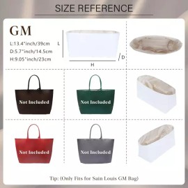 Saint Louis 독소 프리미엄 ST 루이 GM 토트백 정리함 삽입물 세인트루이스 가방용 경량 듀폰페이퍼 여성 핸드백용 탄성 [White] [Fits Hobo] Toxin Free Premium ST Louis GM Tote Bag Organizer Insert Saint Louis Lightweight DuPont Paper Elastic for Women's Handbag [White] [Fits Hobo]