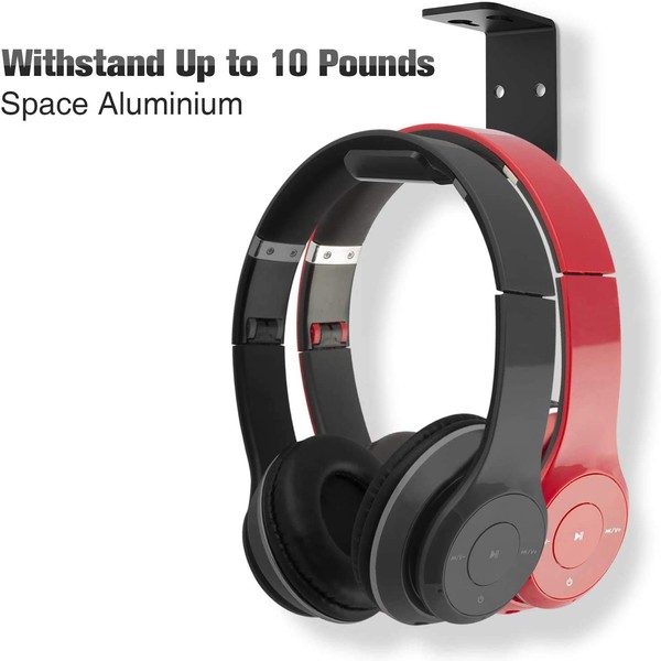 Snblzhef 4Pack Headphone Hanger Under Desk Hook Holder Wall Mount,