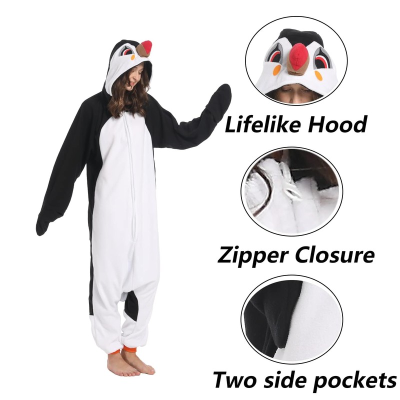 SimZoo Adult Animal Onesie Pajamas, Men and Women's Animal Cosplay