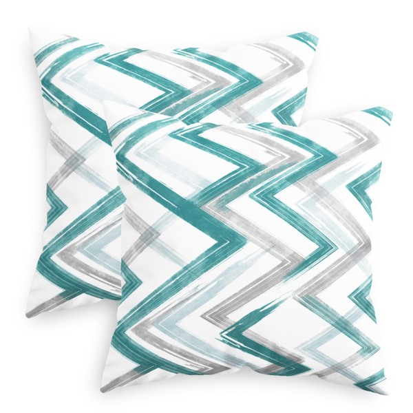 CaliTime Throw Pillow Covers Pack of 2 Cozy Fleece Abstract