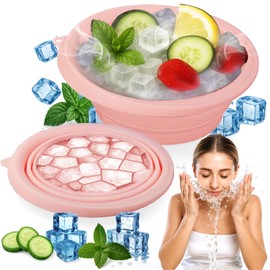 XANGNIER Face Bowl for Ice with Built-In Ice Tray – Collapsible Silicone Facial Ice Bath Bowl for Cold Plunge Therapy, Skin Tightening & Acne Relief – Black Portable Spa Tool for Home & Travel