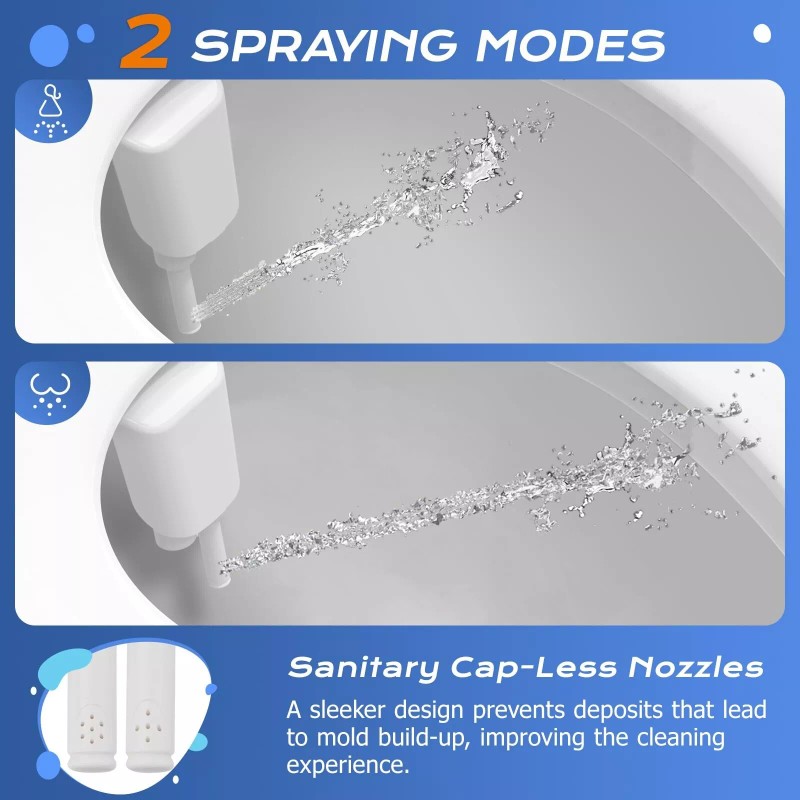 SAMODRA Ultra-Slim Bidet Attachment for Toilet - Dual Nozzle (Frontal