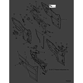 Polaris Ranger Door Handle Assembly, Right, Genuine OEM Part 7082354, Qty 1