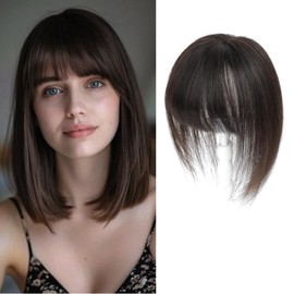 YAMI Hair Toppers for Women Real Human Hair Toppers for Women with Thinning Hair Topper with Bangs Hair Toppers for Women Hair Pieces for Women (Dark Brown)