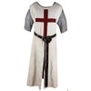 Hayat handicrafts Medieval Knight Crusader Maroon Templar Off-White Tunic Costume