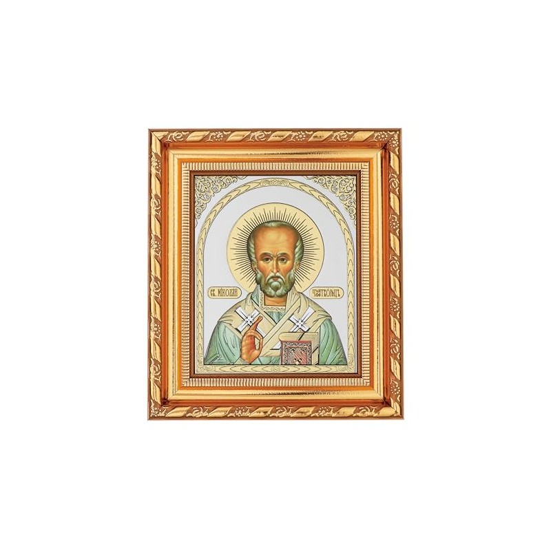 NKlaus Saint Nicholas Wonderworker Icon in Frame with Glass 14