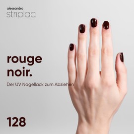alessandro Striplac UV-Nagellack Rouge Noir - Deckend & Kratzfest bis zu 15 Tage - Leichtes Auftragen - Schonende Abziehtechnologie - Vegan - Rot, 6,5ml