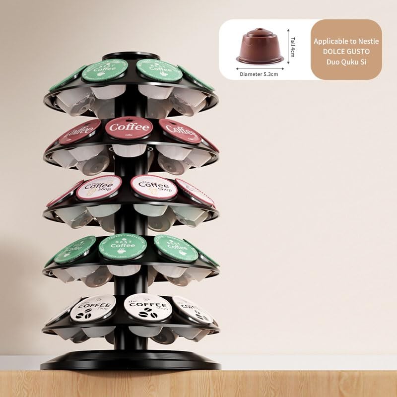 Vurlexat Coffee Pod Storage Compatible with Dolce Gusto Carousel, 360°